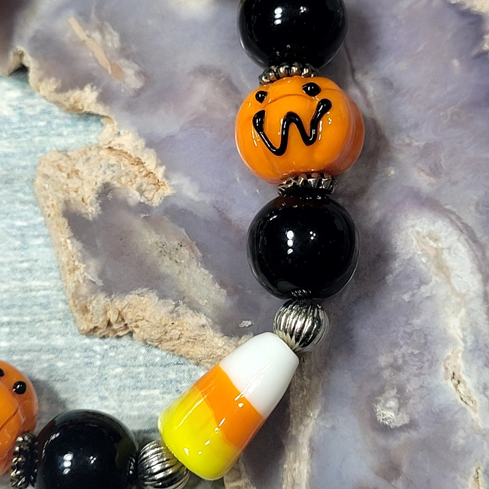 Colorful Halloween Candy Corn Kids Bracelet - Picture 7 of 7